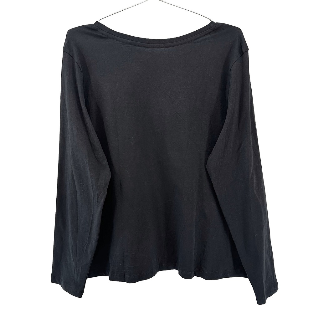 PACT 100% Organic Cotton Long Sleeve Tee • XL • black minimalist casual - Picture 4 of 7